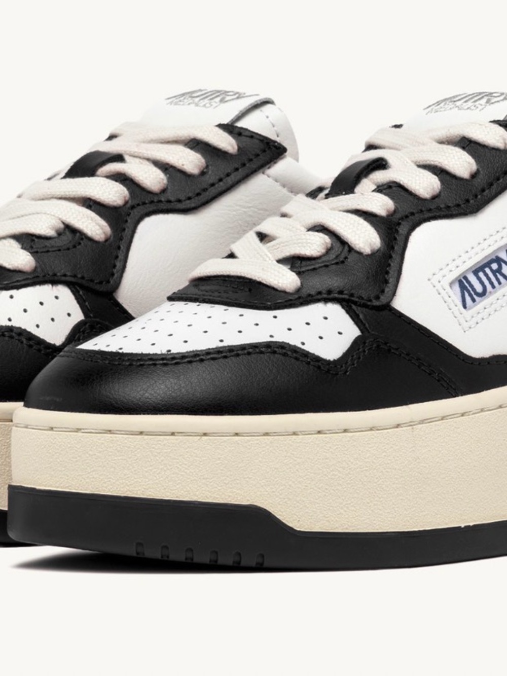Autry Women's White & Black Platform Sneakers